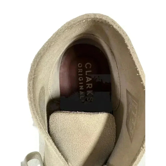 Clarks Bushacre II Mens 8 Gray Tan Suede Leather Chukka Desert Lace Up Boots - Picture 4 of 8